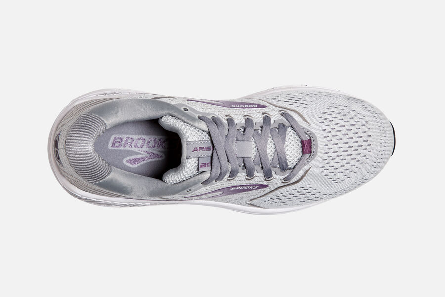 Ariel \'20 Road Brooks Running Shoes NZ Womens - Grey/Purple - KNDTIH-563